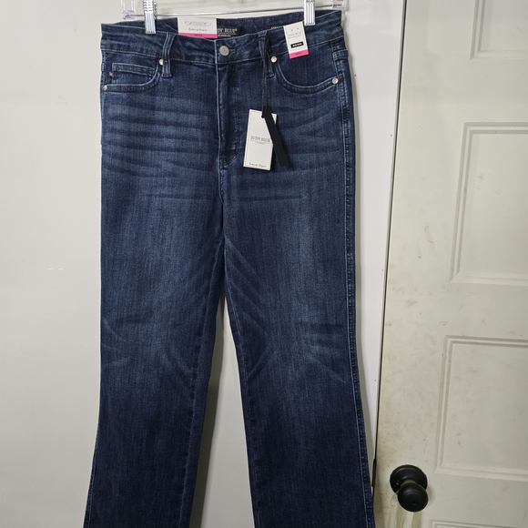 Sz 11 **PETITE** Judy Blue Dark Blue STRAIGHT LEG, Mid Rise Jeans - Picture 3 of 6